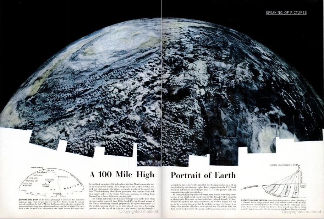 Life Magazine - First Color Picture of Earth - Aerobee sounding rocket